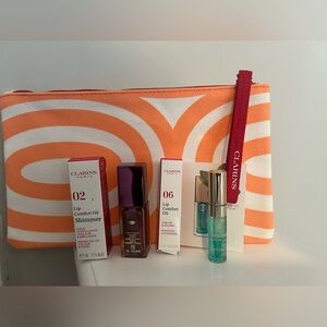 Clarins Lip Oil Bundle of two with Clarins Make-up Bag